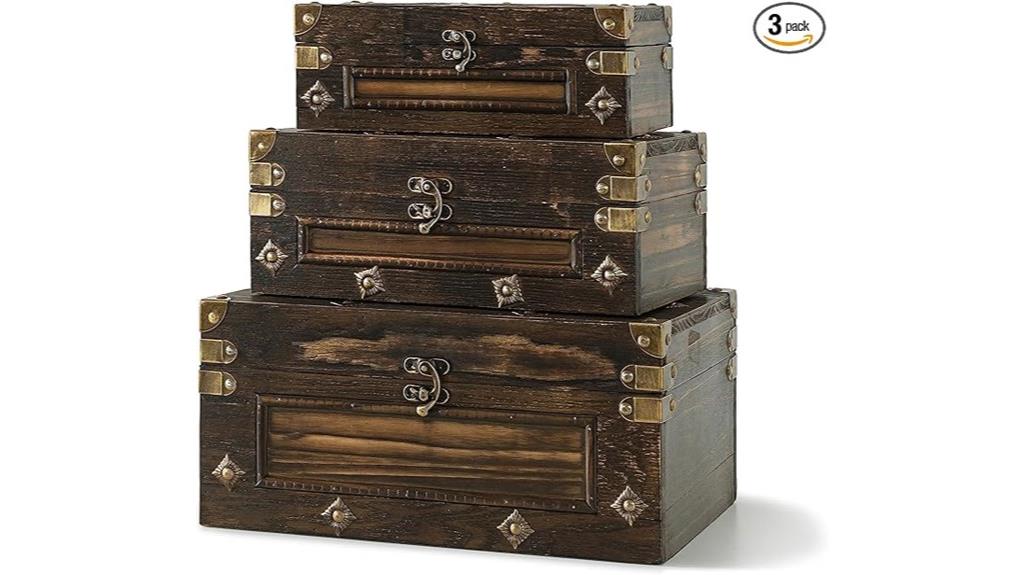 vintage wooden storage trunks