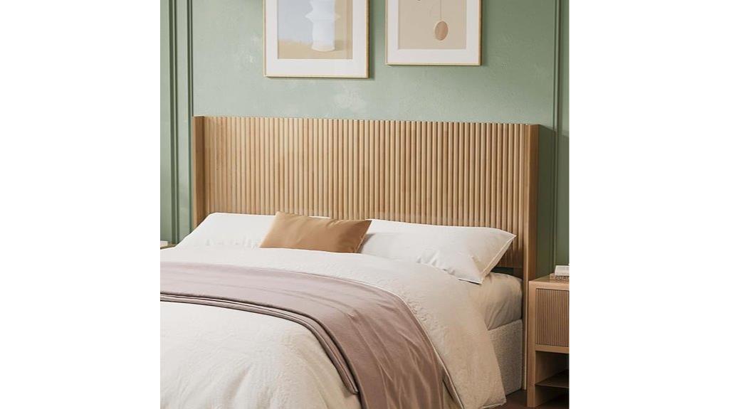 wall mounted fluted wood headboard
