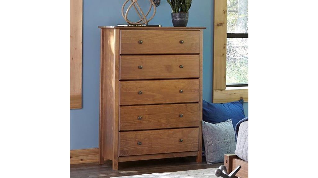 walnut finish wooden chest