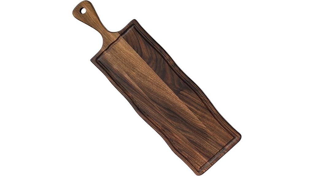 walnut handle serving board
