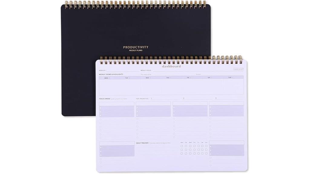 weekly desk planner spiral