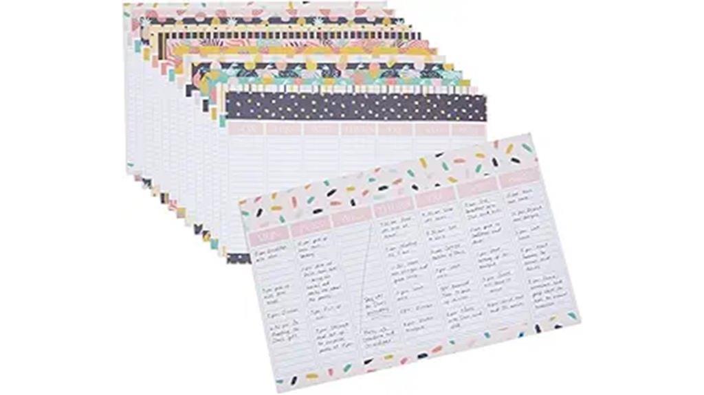 weekly planning desk notepad
