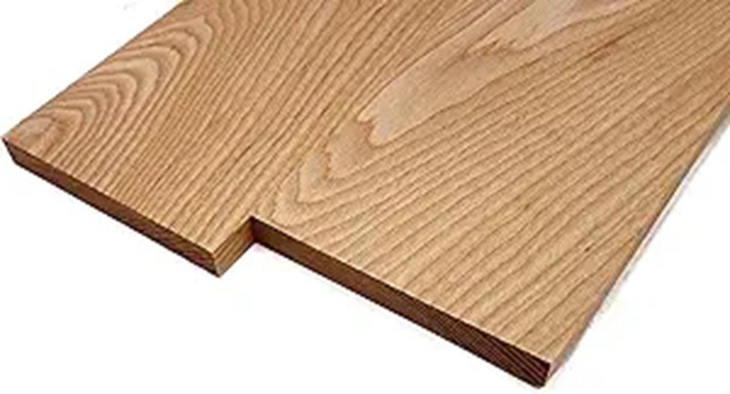 white ash lumber two pieces
