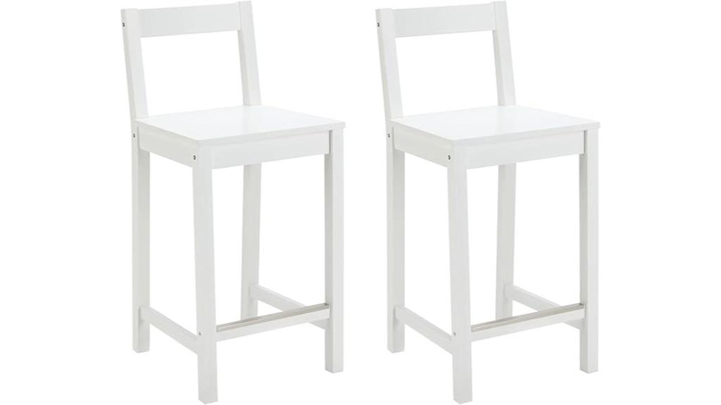 white wooden bar stools