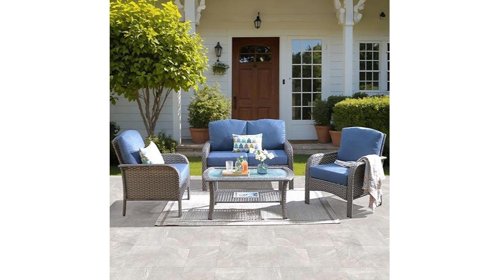 wicker sofa coffee set