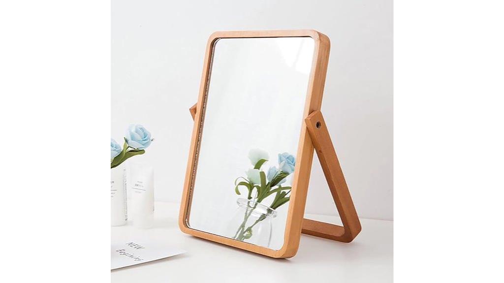 wood framed wall mirror