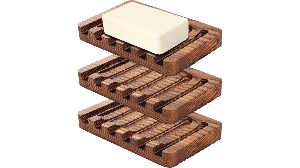 wood soap dish set