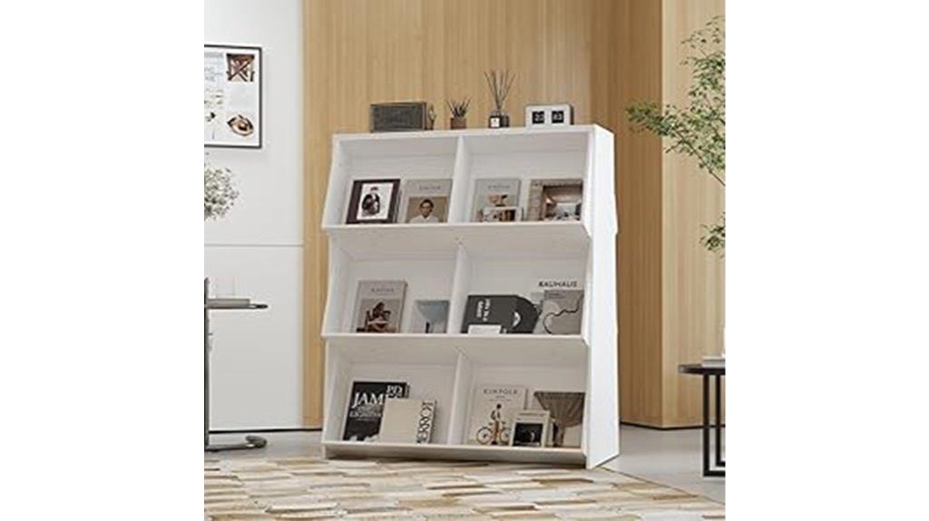 wooden 3 tier magazine holder