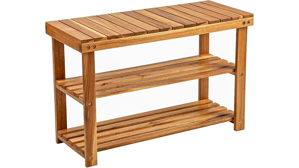 wooden 3 tier shoe organizer