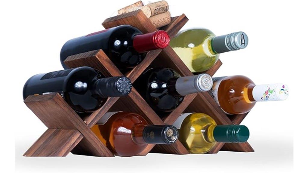 wooden 8 bottle wine rack