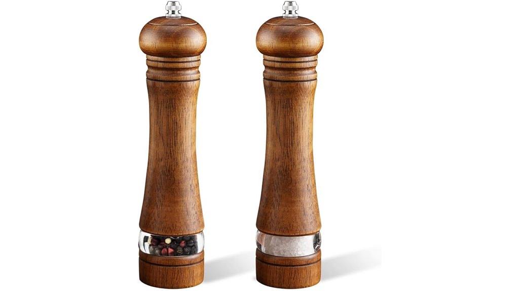 wooden 8 inch salt and pepper mills