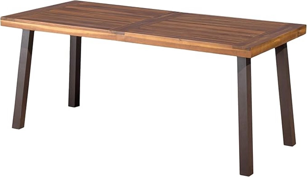 wooden acacia dining table