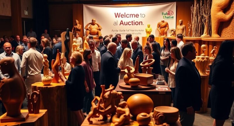wooden art for charity