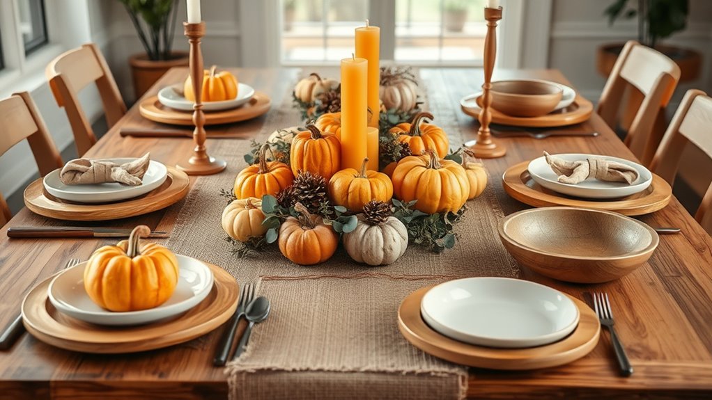 wooden autumn table decorations