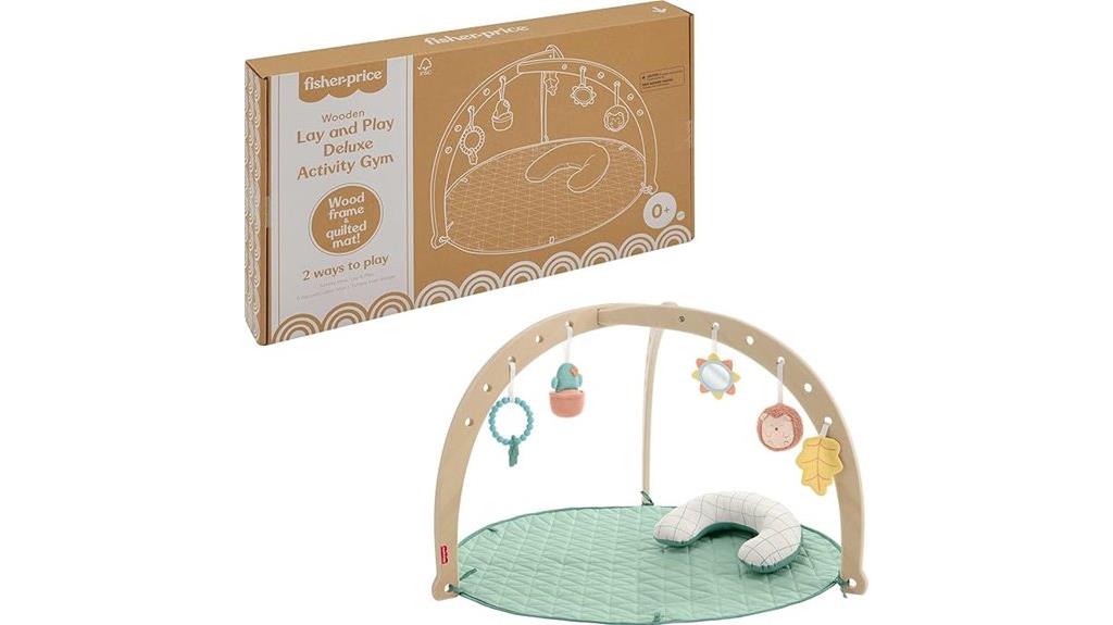 wooden baby playmat with toys