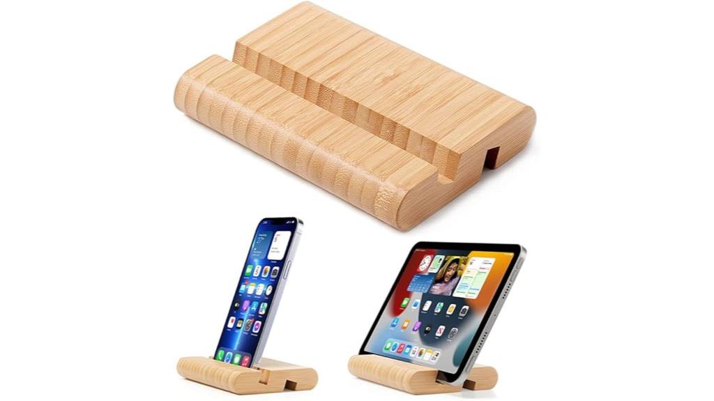 wooden bamboo phone holder