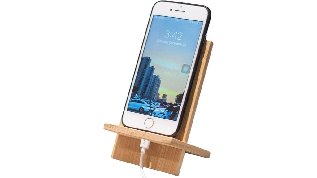 wooden bamboo phone holder