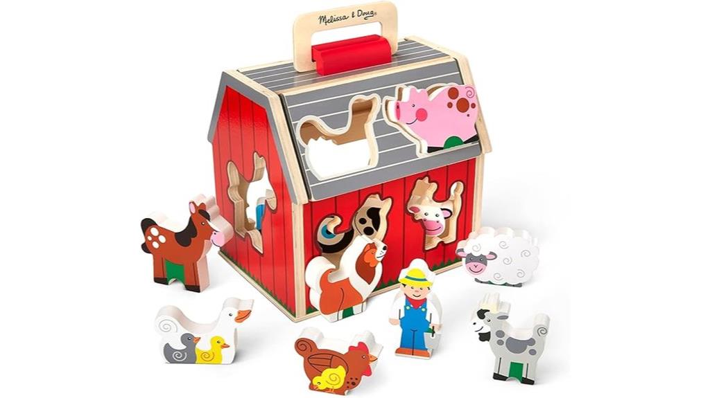 wooden barn toy portable
