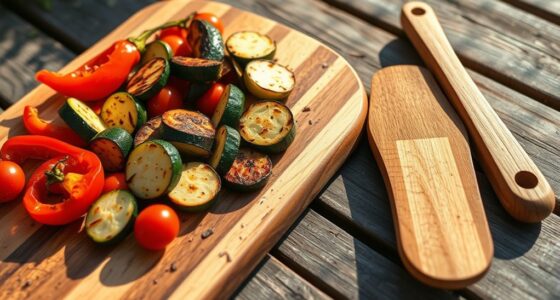 wooden bbq utensils and boards