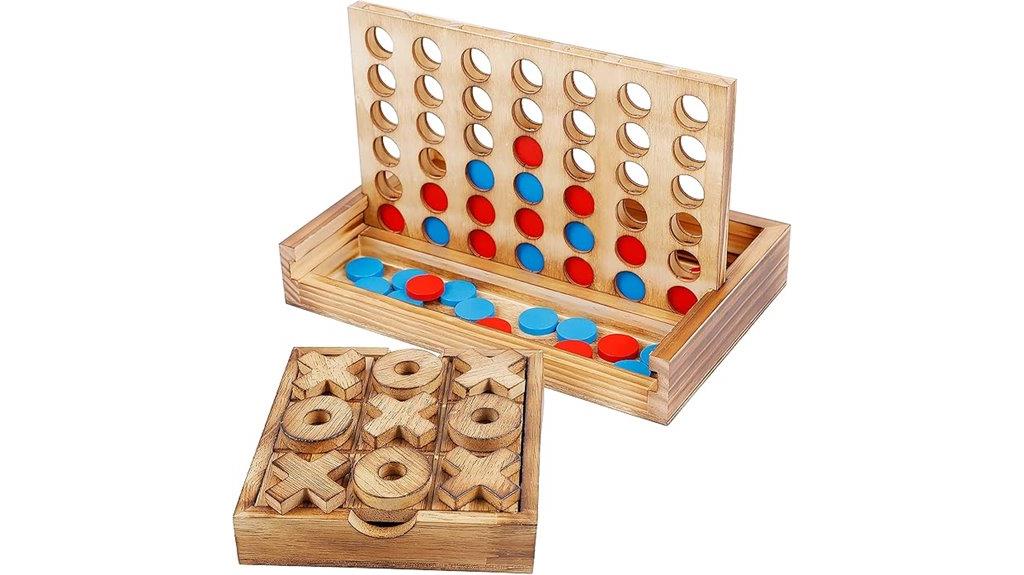 wooden board game set