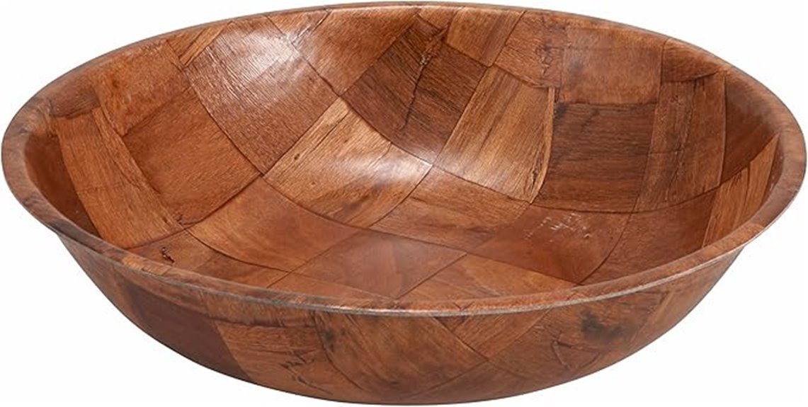 wooden brown salad bowl