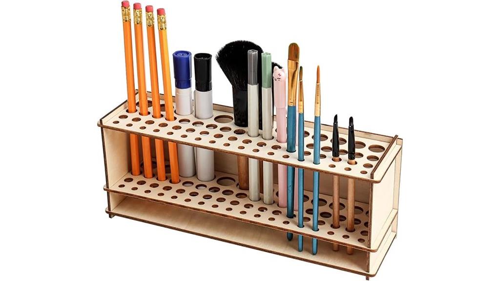 wooden brush holder organizer