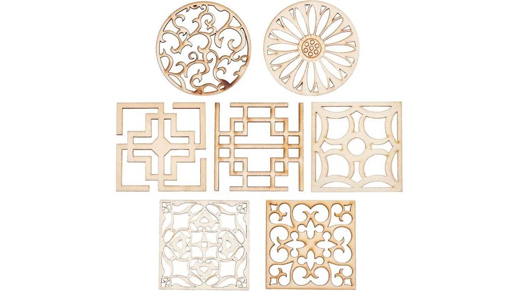 wooden carved appliqu set