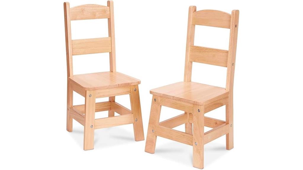 wooden chairs set two