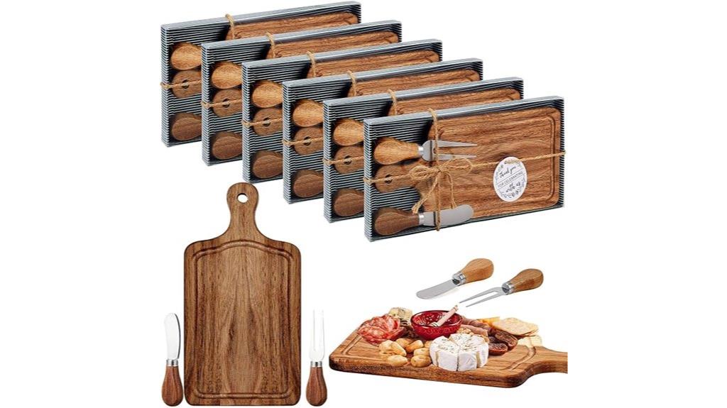 wooden cheese board set