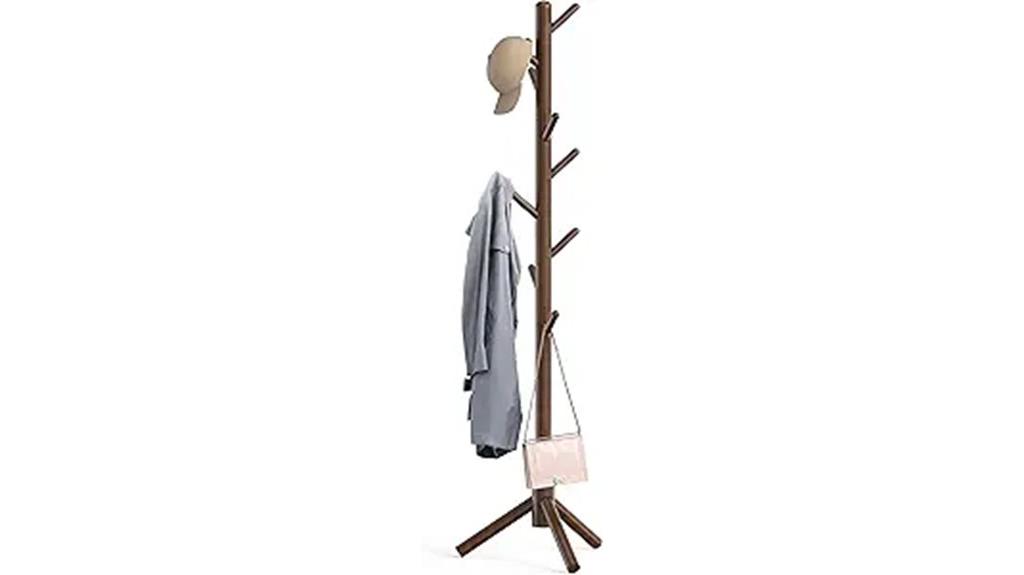 wooden coat rack stand