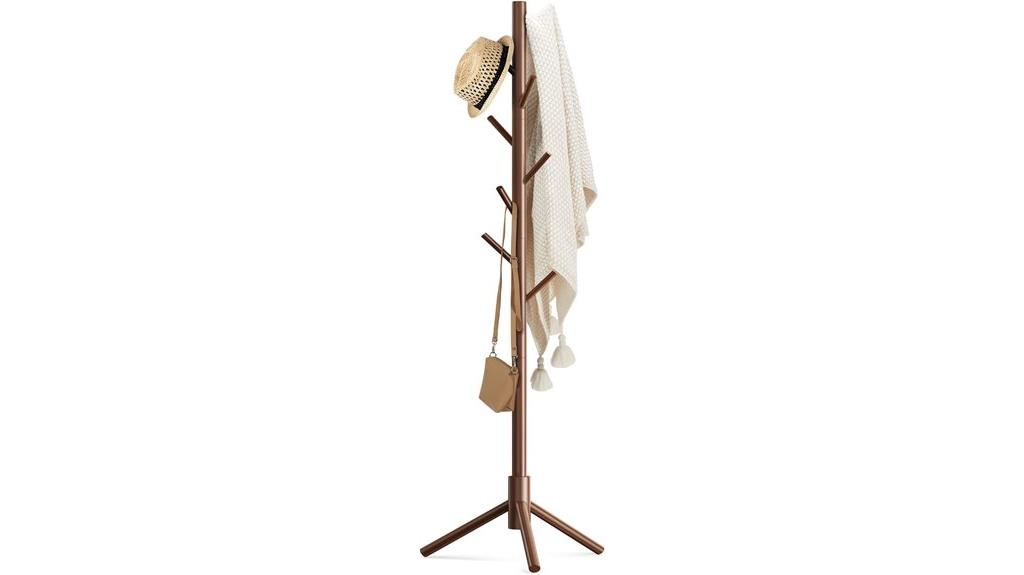 wooden coat rack stand