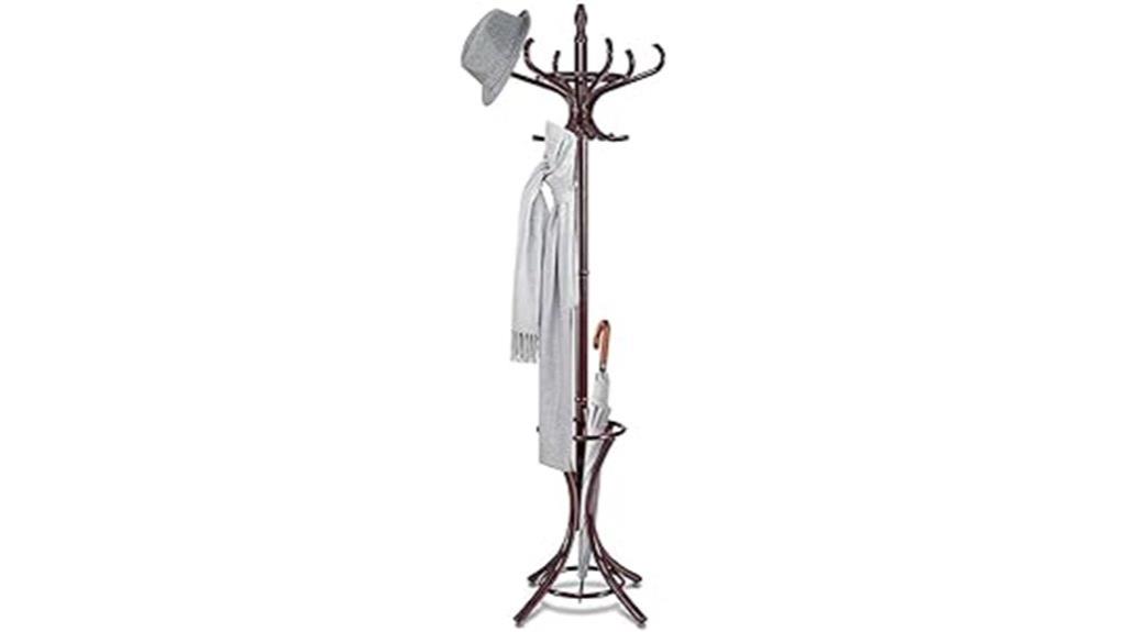 wooden coat rack with hooks