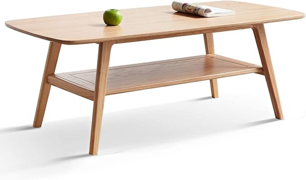 wooden coffee table with storage