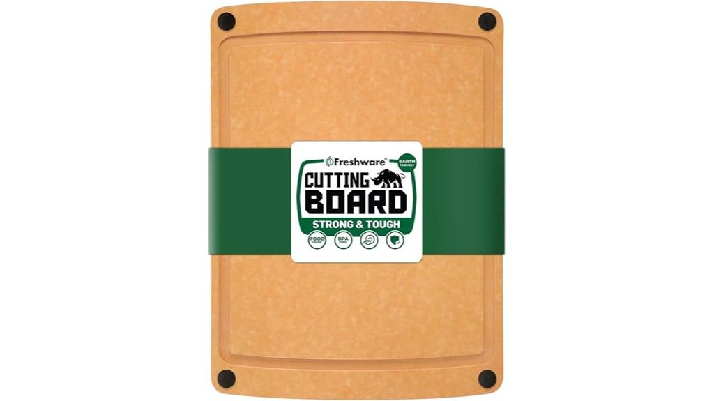 wooden cutting board with juice groove