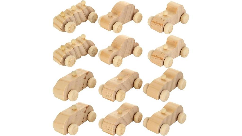 wooden diy car toy set