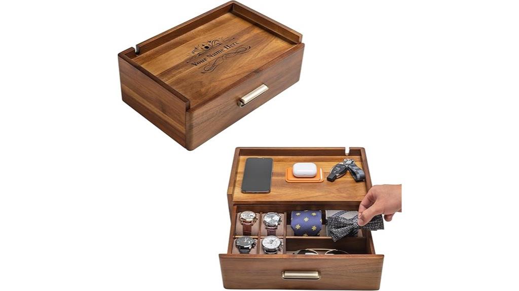 wooden docking station organizer