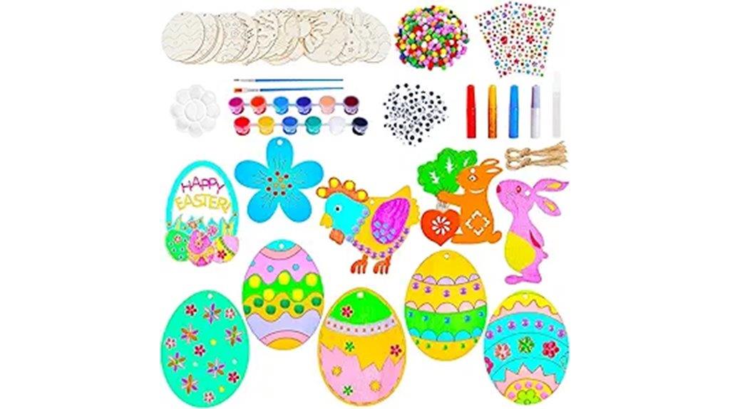 wooden easter ornament set