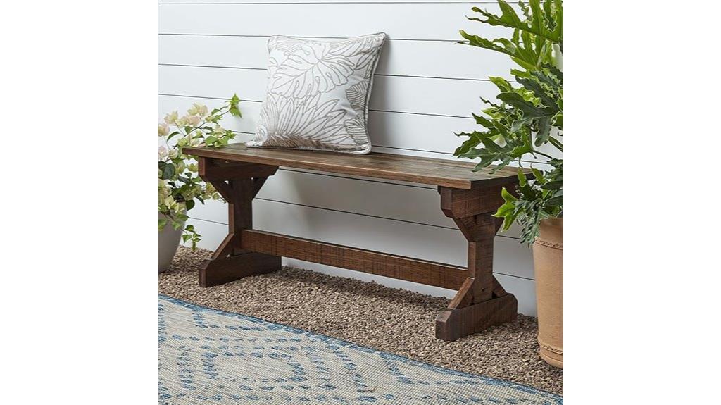 wooden farmhouse garden bench