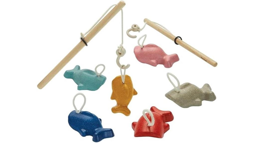 wooden fishing game set