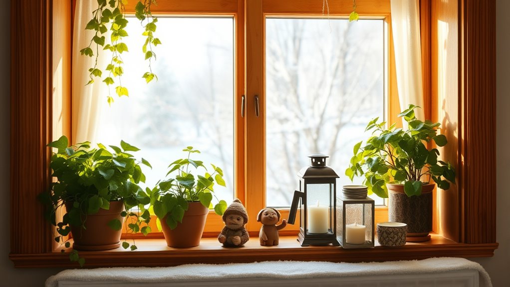 wooden frames plants cozy decor