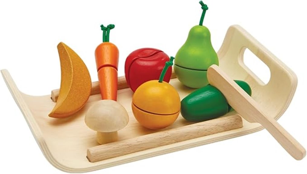 wooden fruit and vegetable set