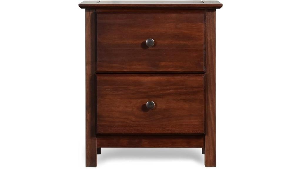 wooden grain shaker nightstand