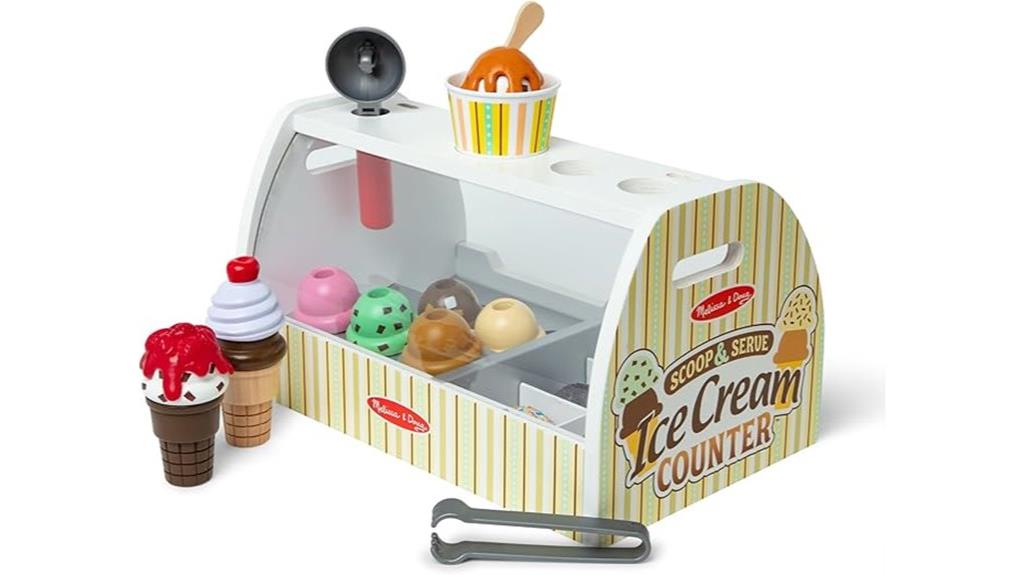 wooden ice cream play set