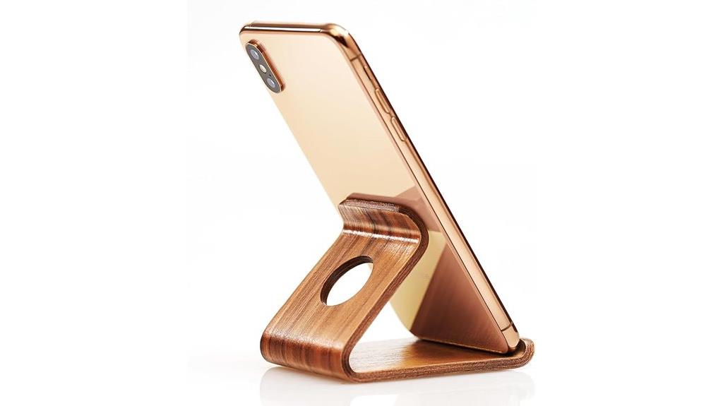 wooden iphone ipad stand