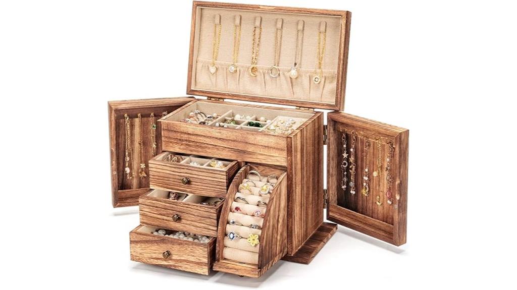 wooden jewelry storage box
