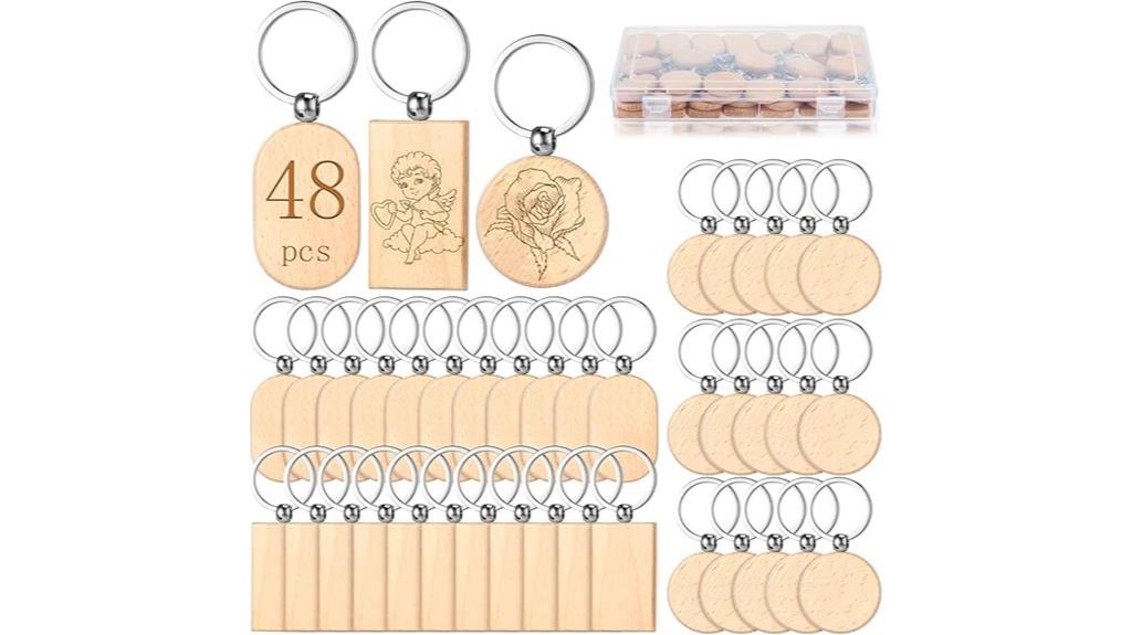 wooden keychain blanks pack