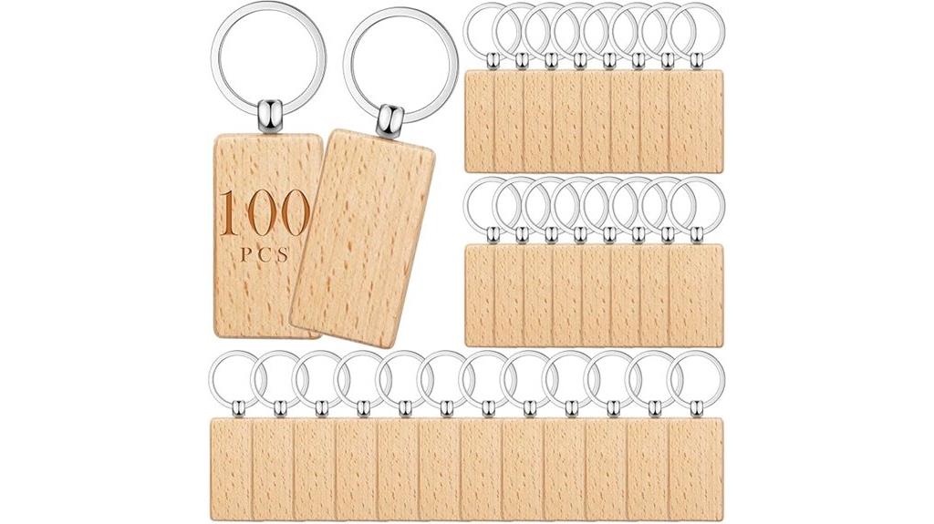wooden keychain blanks pack