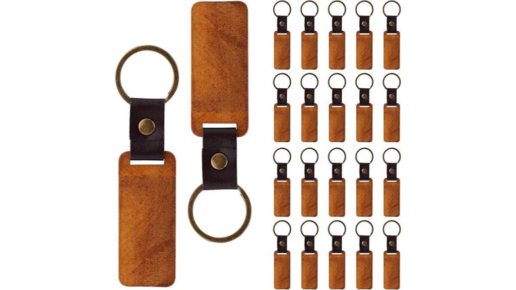 wooden keychain blanks set