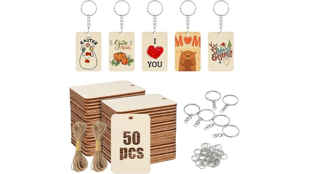 wooden keychain craft set