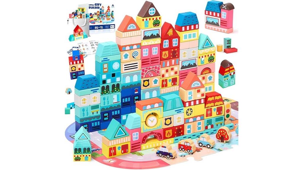 wooden kids building blocks